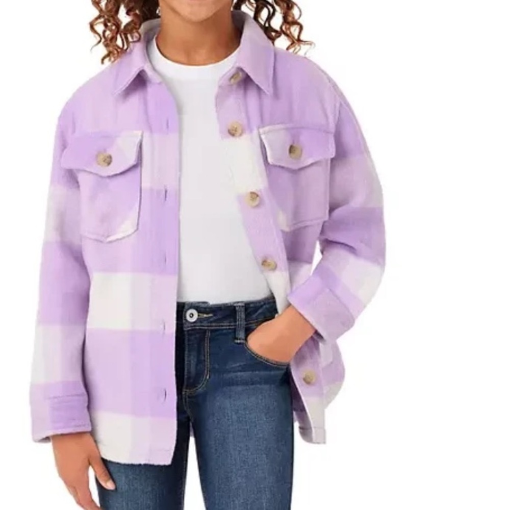Children's Purple Checkered Denim Jacket